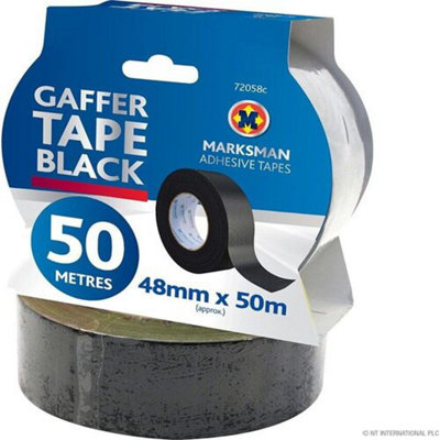50M Gaffer Black Duct Tape Strong Reliable Strong Multipurpose Repair Adhesive from B&Q