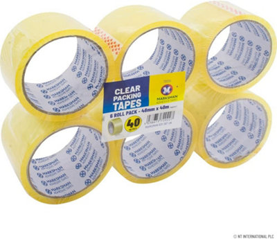 48mm X 40M Clear Packing Tape Parcel Packaging Stationary Buff Carton Sealer (48) from B&Q