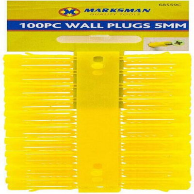 300Pc 5mm Wall Plugs Screw Fixing Wall Drill Expansion Brick Stone Plug Diy