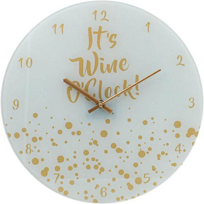 Large Golden Bubbles Clock It's Wine O'clock Bar Kitchen Lounge from B&Q