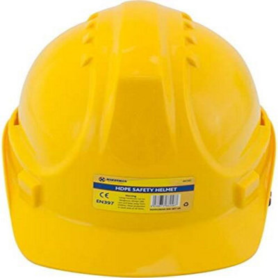 Yellow Hdpe Safety Helmet Building Construction Hardhat Bump Cap Comfort from B&Q