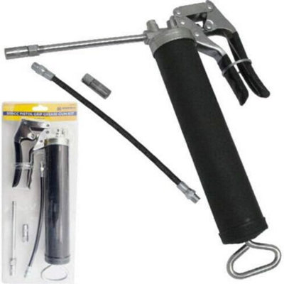 500Cc Pistol Grip Grease Gun Type Heavy Duty Flexible Hose Kit Greasing Diy from B&Q