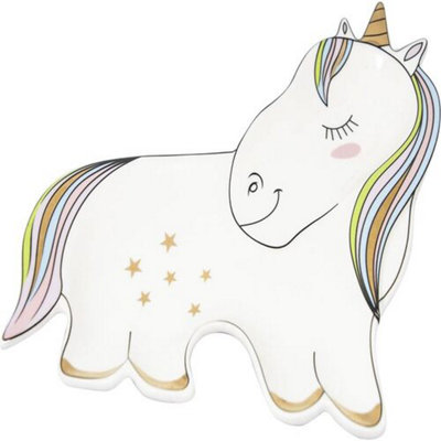 28Cm Unicorn Trinket Dish Ring Necklace Jewellery Plate Ceramic Storage Gift from B&Q