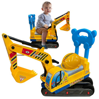 Kids Ride On Digger Toddler Push Along Excavator Xmas Rotating Pretend Play from B&Q