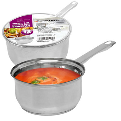 14Cm Milk Pan Stainless Steel Handle Saucepan Milkpan Brushed Kitchen Cookware from B&Q