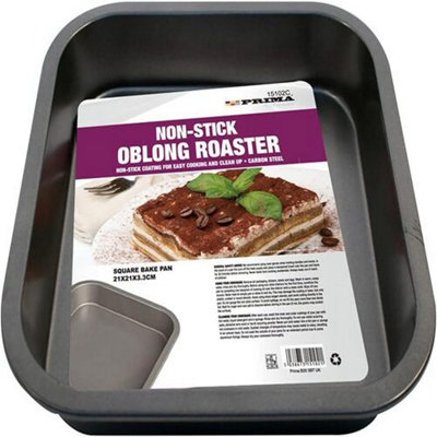 21Cm Non Stick Oblong Roaster Baking Pan Tray Roasting Kitchen Bake Tin Dish from B&Q