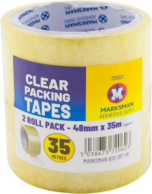  - 6 X Rolls Clear Packing Tape Stationary 48mm X 35M Parcel Sellotape Office New