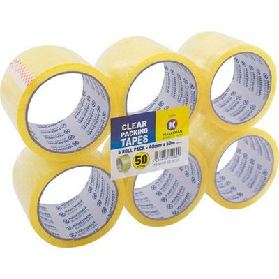  - 18Pc Clear Strong Parcel Packing Tape Cartoon Sealing 48mm X 50M Sellotape Rolls