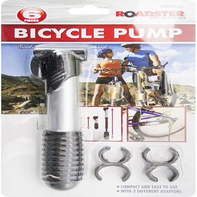  - 6Pc Bicycle Hand Pump Portable Tyre Air Bike Cycle Inflator Tool Compact