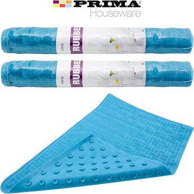 2 X Prima Rubber Bath Mat 53X35 Cm Non Slip Suction Cups Floor Shower Grip from B&Q