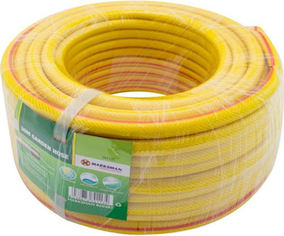 30M Garden Hose Nozzle Watering Knitted Pipe Reel Attachments Spray Gun 3 Ply from B&Q