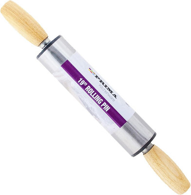  - New 19 Inch Rolling Pin Stainless Steel Non Stick Roller Cooking Food Baking Hand Tool