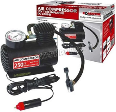  - New 12V Compact Air Compressor Pump Tyre Inflator With 3 Nozzles Bicycle Ball Bike Car Van