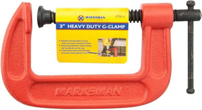 Marksman New Heavy Duty G Clamp Iron Clamps Wood Working Diy Welding Support Tool 3 Inch