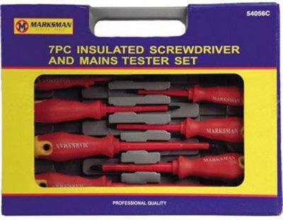 Marksman 8Pc Insulated Vde Screwdriver Set Including Mains Tester New from B&Q