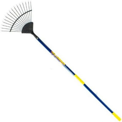 New Garden Lawn Rake 16 Tooth Carbon Steel With Handle Outdoor Gardening Tool from B&Q