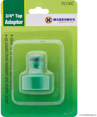 Marksman Green Male Connector Hose Tap Adapter 3/4 Inch For Garden & Greenhouses