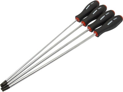New Pack Of 4 Long Reach Torx Screwdriver Set Magnetic Grip Hand Tool Diy Workshop from B&Q