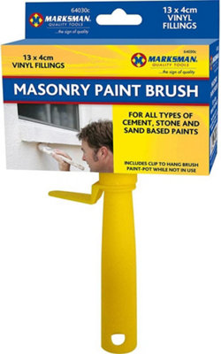 Pack Of 2 Emulsion Masonry Paint Brush Rough Surfaces Vinyl Fillings For Cement Stone & Sand Based Paints Includes Clip Hanging from B&Q