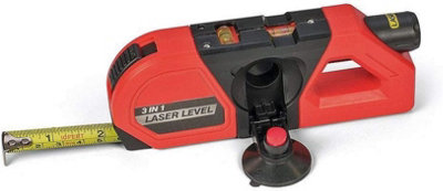 3 In 1 Laser Level Aligner Horizon Vertical Cross Line Measure Tape Ruler Spirit from B&Q