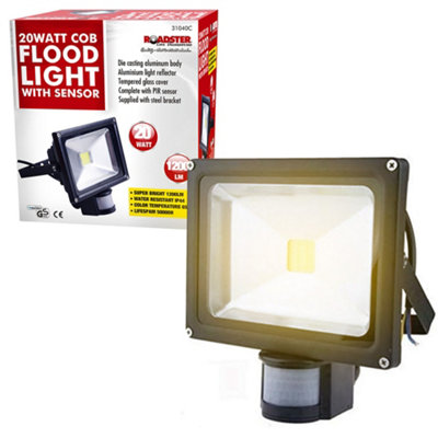 20W Pir Led Cob Floodlight Modern Security Flood Light Motion Sensor Outside from B&Q