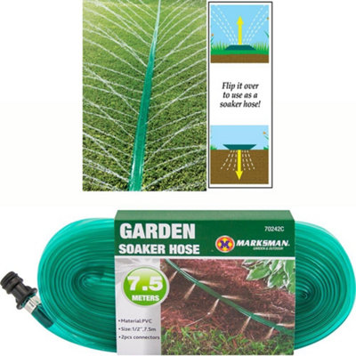 Marksman New Soaker Hose Pipe 7.5M Garden Drip Irrigation Watering Sprinkler Lawn Plants from B&Q