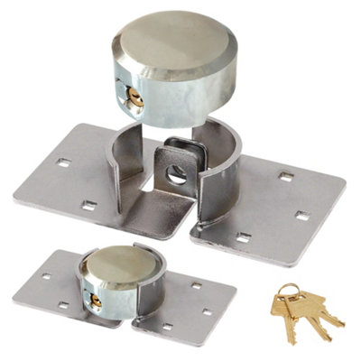 New Heavy Duty High Security Padlock Hasp Van With Keys Hardened Steel Lock from B&Q