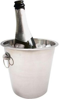 New Stainless Steel Champagne Ice Bucket Handles Cooler Drink Parties Refreshments from B&Q