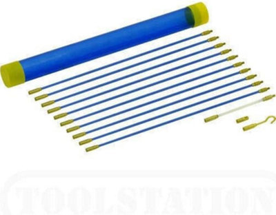New Pack Of 10 Cable Access Kit Electricians Wire Puller Rods Draw Push Pulling Wire from B&Q