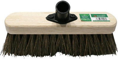 New Broom Head Wooden Hard Yard Garden Sweeping Cleaning Brush Bristle Stiff 10 Inch from B&Q