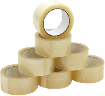 48mm X 40M Clear Packing Tape Parcel Packaging Stationary Buff Carton Sealer72 from B&Q