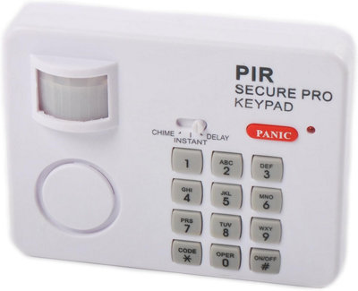 Wireless Motion Sensor Alarm Pir Security Keypad Home Garage Shed Caravan from B&Q