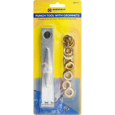 New Punch Tool With Grommets Brass Eyelets Gold 10mm Washers Hand Tool from B&Q