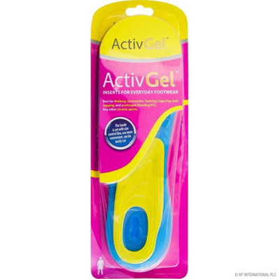 Womens Gel Insoles Shoe Boot Inserts Orthotic Arch Support Pads Massaging Feet from B&Q