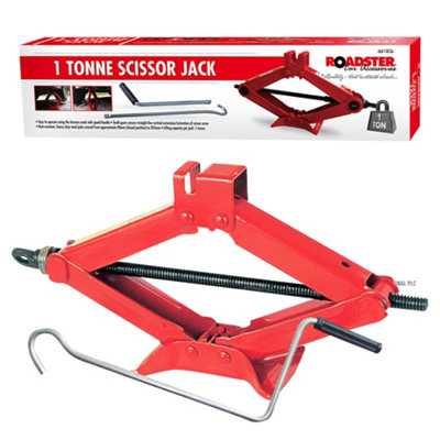 New 1 Ton Scissor Jack Lift Wind Up For Car Van Garage Set Home from B&Q