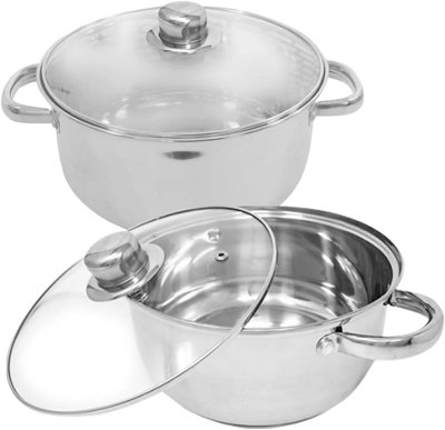 New 22Cm Casserole Dish Saucepan Pot Handle Stock Sauce Cookware from B&Q