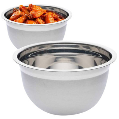 26Cm German Stainless Steel Mixing Bowl Kitchen Salad Tossing Fruit Food Cooking Multi Use Marinate Kitchenware  5 Litre from B&Q