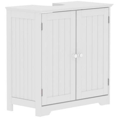Hayle Matt White Freestanding Double Bathroom Sink Cabinet (H) 600mm (W) 600mm (D) 30Cm
