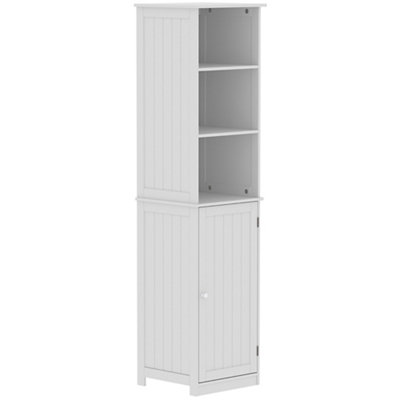 B&Q -  Hayle Tall Matt White Single Wall-Mounted Bathroom Cabinet (H)160Cm (W)40Cm
