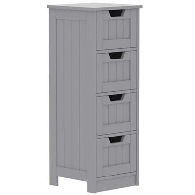 B&Q -  Hayle Matt Grey Bathroom Drawer Cabinet (H) 810mm (W) 300mm (D) 30Cm