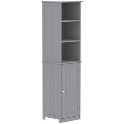 B&Q -  Hayle Tall Matt Grey Single Wall-Mounted Bathroom Cabinet (H)170Cm (W)40Cm
