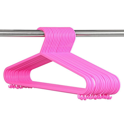 40 Plastic Clothes Hangers Pink Wardrobe Hangers Space Saving Coat Dress Trouser Hangers 37Cm from B&Q