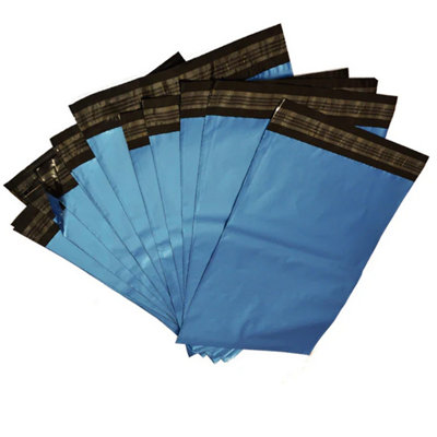 STAR SUPPLIES 500 X 6X9 (210X165mm) Strong Metallic Blue Polythene Postage Courier Mailing Bags from B&Q