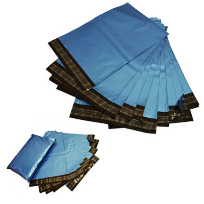 STAR SUPPLIES 500 X 10X14 (245X345mm) Strong Metallic Blue Polythene Postage Courier Mailing Bags from B&Q