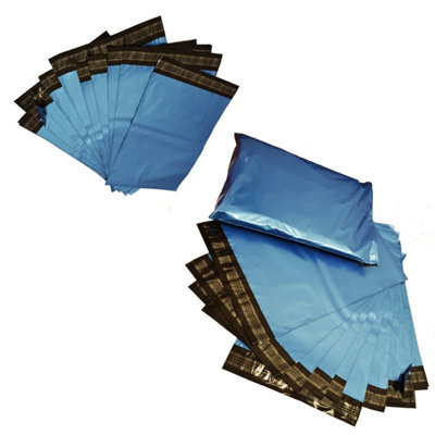 STAR SUPPLIES 500 X 13X19 (330X483mm) Strong Metallic Blue Polythene Postage Courier Mailing Bags from B&Q