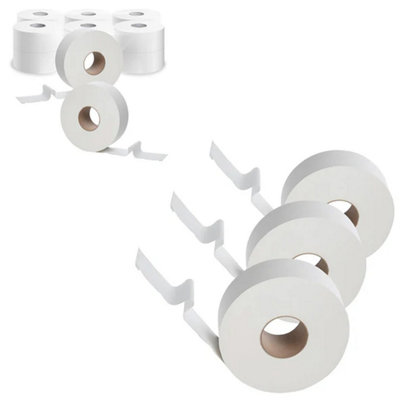 STAR SUPPLIES 24 Rolls Soft White Toilet Tissue 2Ply Mini Jumbo Rolls For Shops Toilets & Home Use from B&Q
