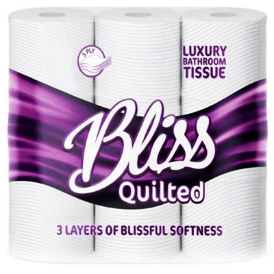 STAR SUPPLIES 27 Rolls 3-Ply Luxurious Super Soft Bliss Quilted Toilet Tissue Rolls For Washrooms from B&Q