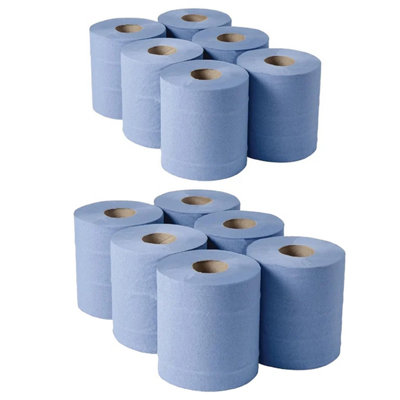 STAR SUPPLIES 48 Rolls Multipurpose Blue 2Ply Embossed Centrefeed Cleaning Rolls from B&Q
