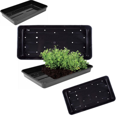 B&Q -  6 X Heavy Duty Seed Trays With Strong Rim For Extra Rigidity Seedling
