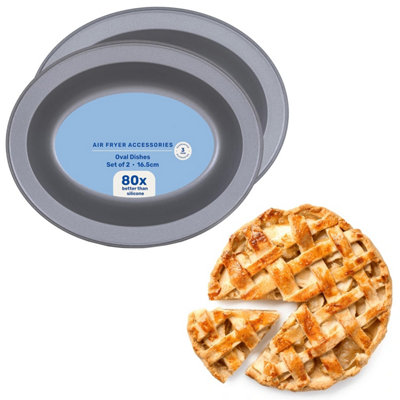 Star Supplies 4 X Air Fryer Oval Pie Dishes Non-Stick Baking & Roasting Tins from B&Q